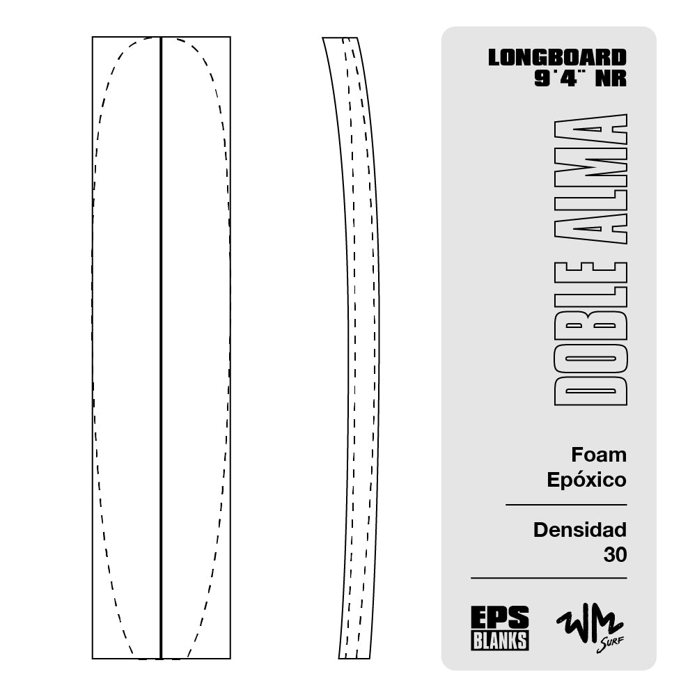 Foam Epoxico EPS Blanks 9'4'' NR de Densidad 30