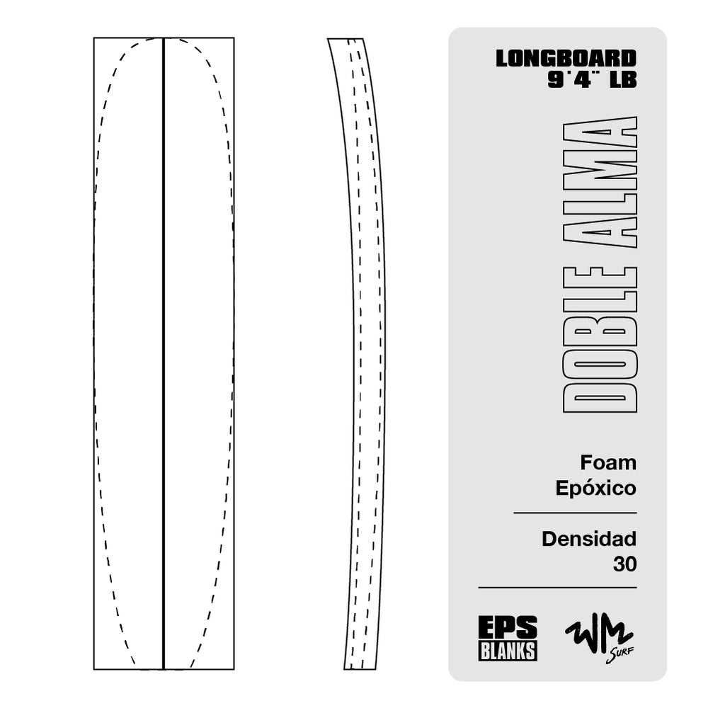 Foam Epoxico EPS Blanks 9'4'' LB de Densidad 30