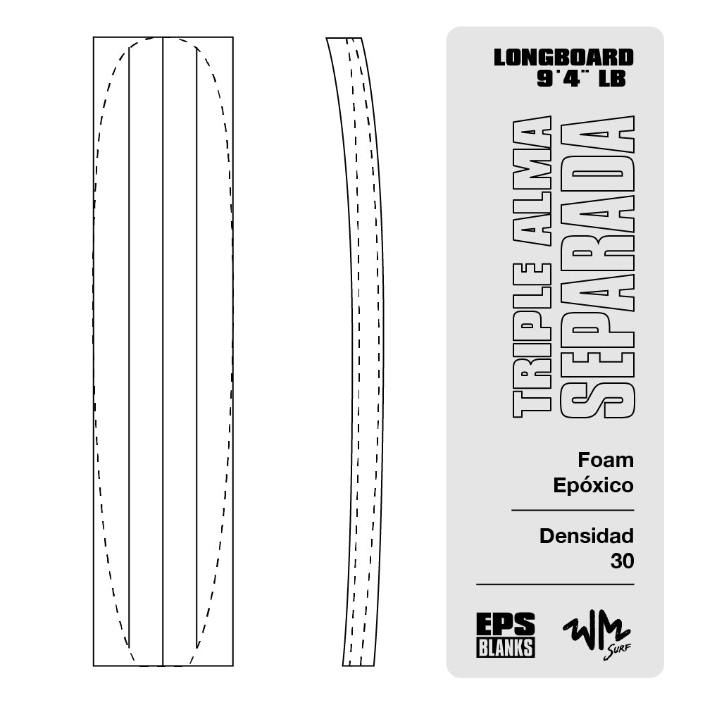 Foam Epoxico EPS Blanks 9'4'' LB de Densidad 30