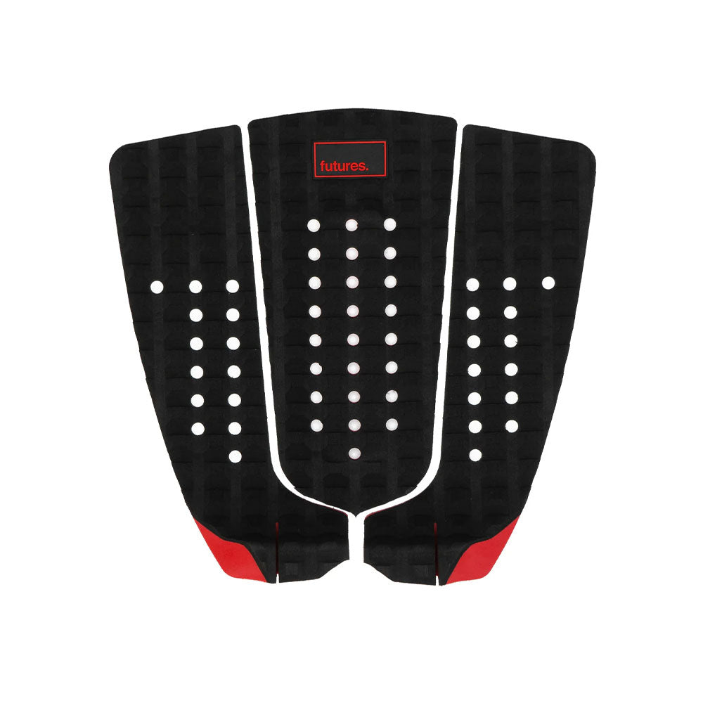 FUTURES FINS JORDY SIGNATURE 3 PC TRACTION PAD BLACK/RED