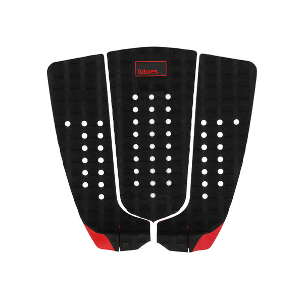 FUTURES FINS JORDY SIGNATURE 3 PC TRACTION PAD BLACK/RED